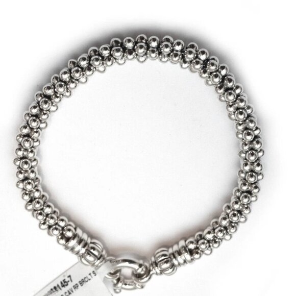 LAGOS Signature Silver Caviar Bracelet I 9mm 925 Sterling Sz M 7.5" Unisex  NWT - Picture 7 of 15